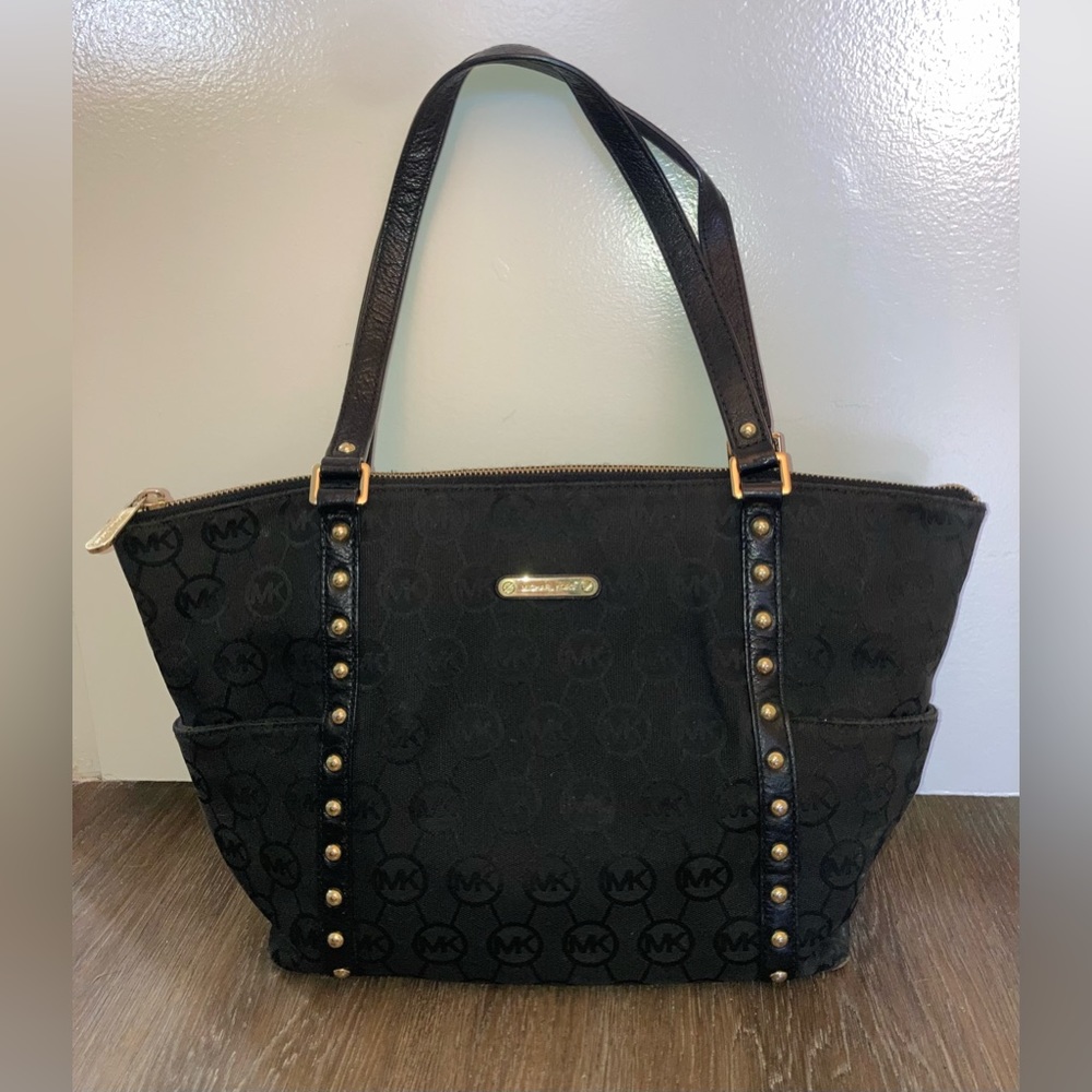 Micheal Kors Black Studded Handbag